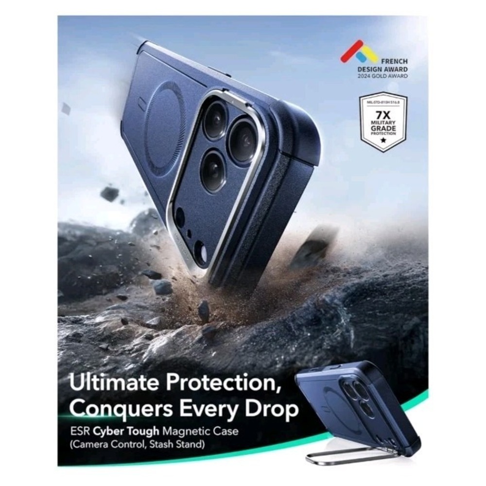 ESR for iPhone 17 Pro Max Case with Stash Stand 7X Military-Grade Drop Protec... - Picture 7 of 8